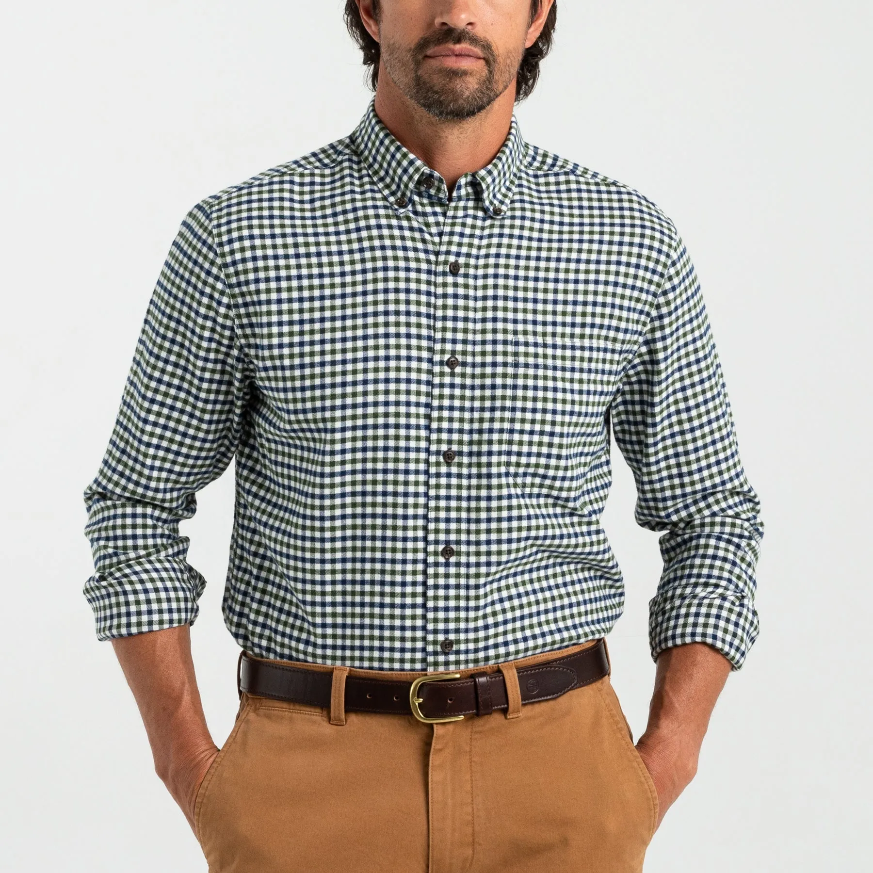 Varney Plaid Cotton Flannel Sport Shirt