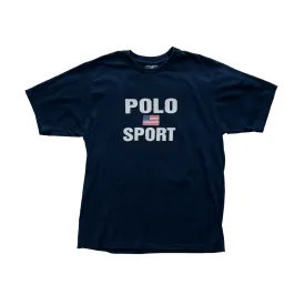 Vintage 90s Navy Blue Ralph Lauren Polo Sport Tee - Extra Large