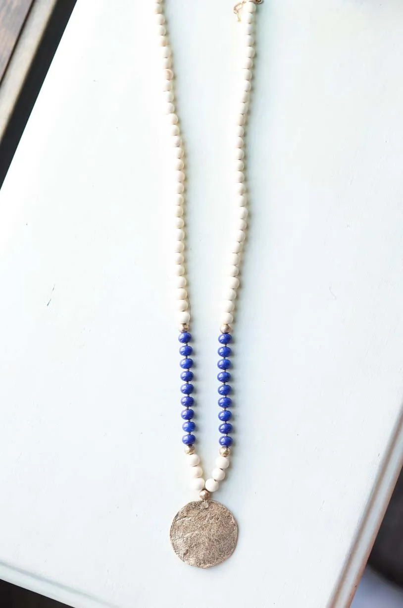 White Royal Gold Long Necklace