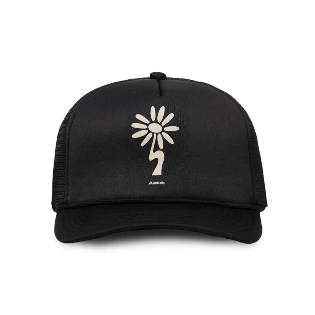 Wildflower Foam Trucker Hat - Black