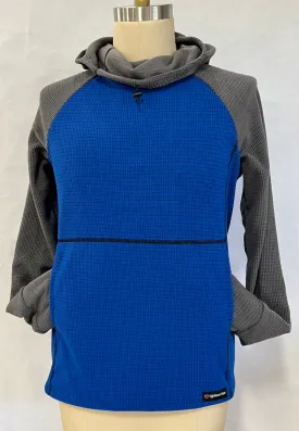 Women's Fleece Hoodie -  Blue w/ Gray sleeves & hood